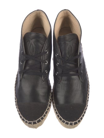 Chanel Interlocking CC Logo Lambskin Espadrilles