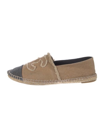 Chanel Interlocking CC Logo Canvas Espadrilles