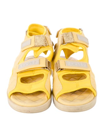 Chanel Interlocking CC Logo Neoprene Sandals