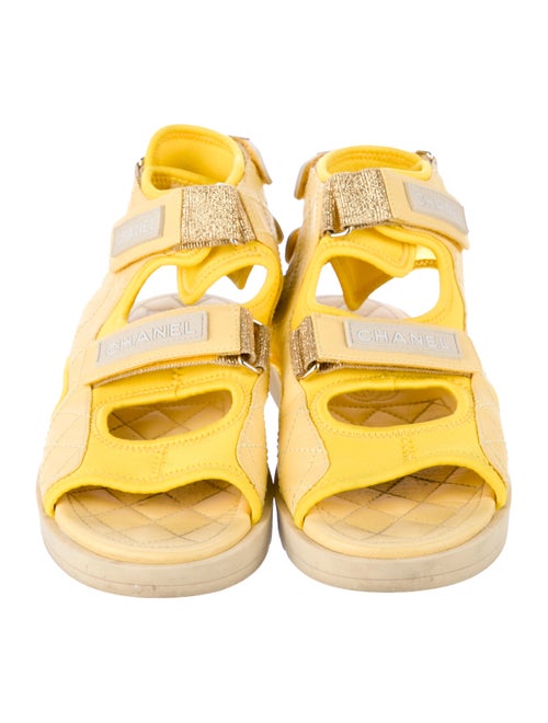 Chanel Interlocking CC Logo Neoprene Sandals