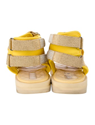 Chanel Interlocking CC Logo Neoprene Sandals