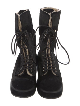 Chanel 2022 Interlocking CC Logo Combat Boots
