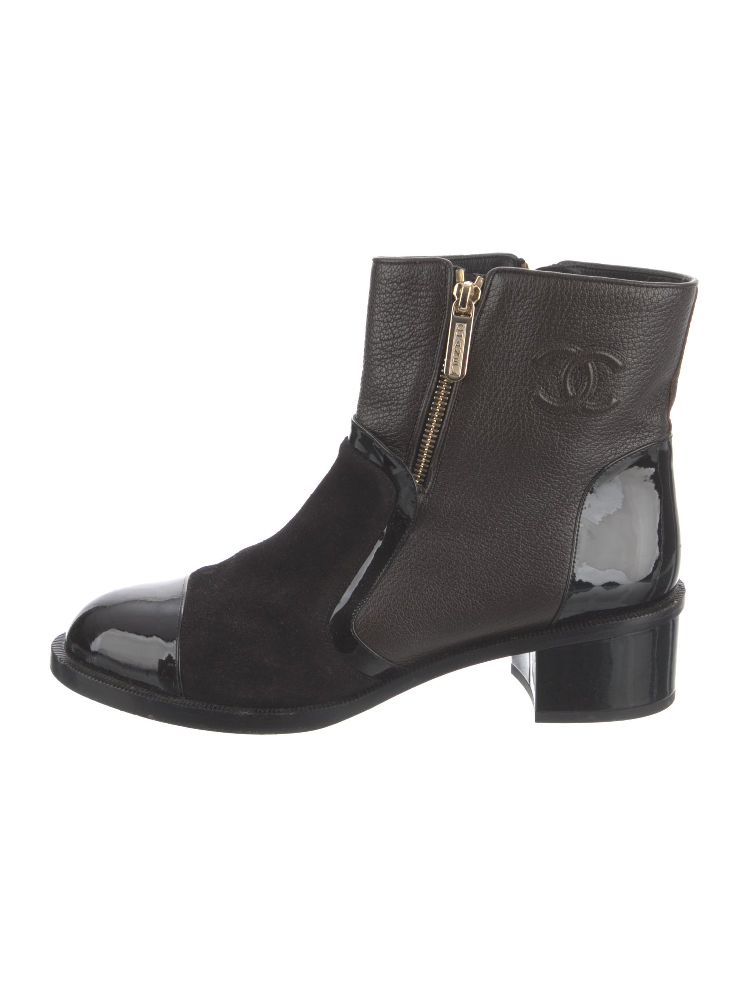 Chanel Interlocking CC Logo Moto Boots