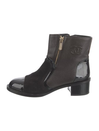 Chanel Interlocking CC Logo Moto Boots
