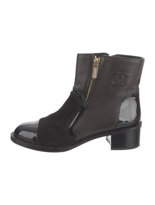 Chanel Interlocking CC Logo Moto Boots