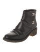 Chanel Interlocking CC Logo Leather Moto Boots