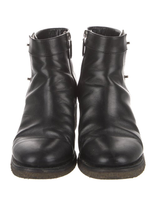 Chanel Interlocking CC Logo Leather Moto Boots