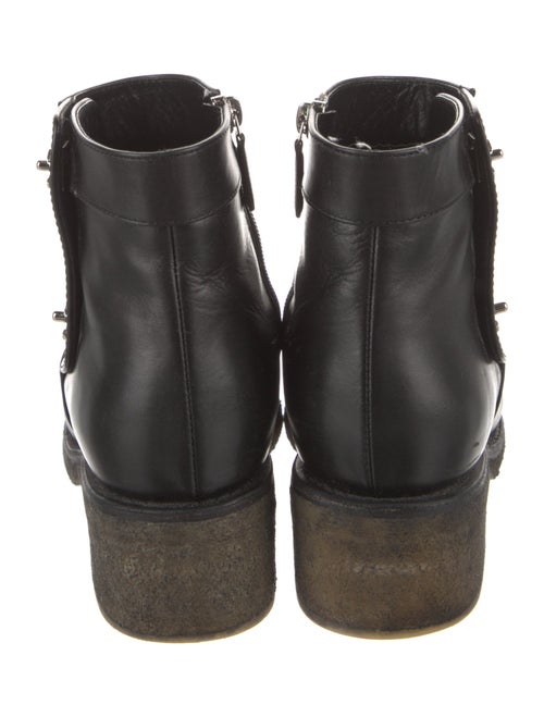 Chanel Interlocking CC Logo Leather Moto Boots
