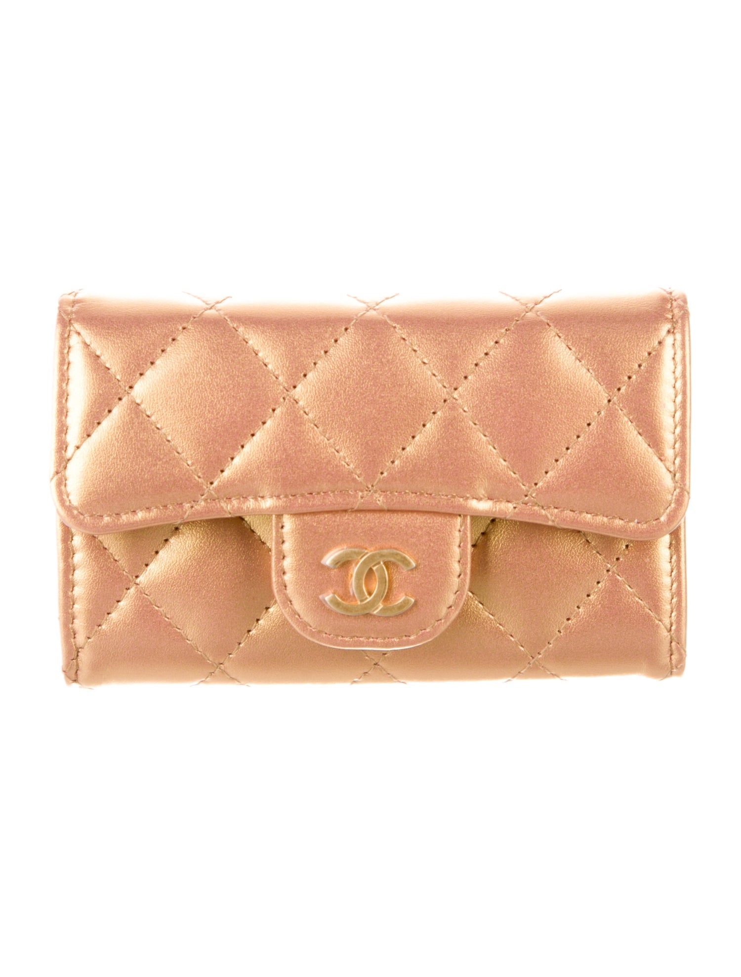 Chanel Interlocking CC Logo Leather Compact Wallet