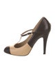 Chanel 2008 Interlocking CC Logo T-Strap Pumps