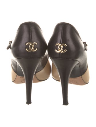Chanel 2008 Interlocking CC Logo T-Strap Pumps