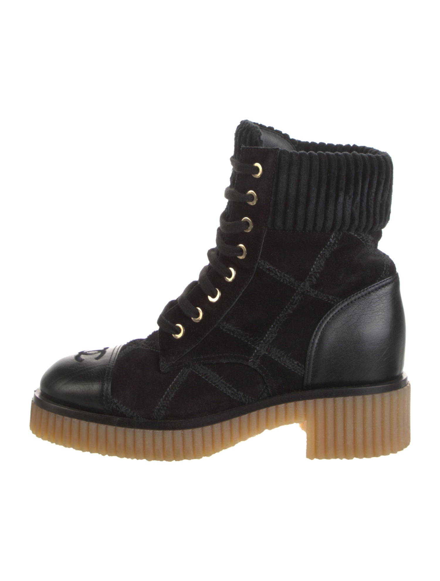 Chanel 2020 Interlocking CC Logo Combat Boots