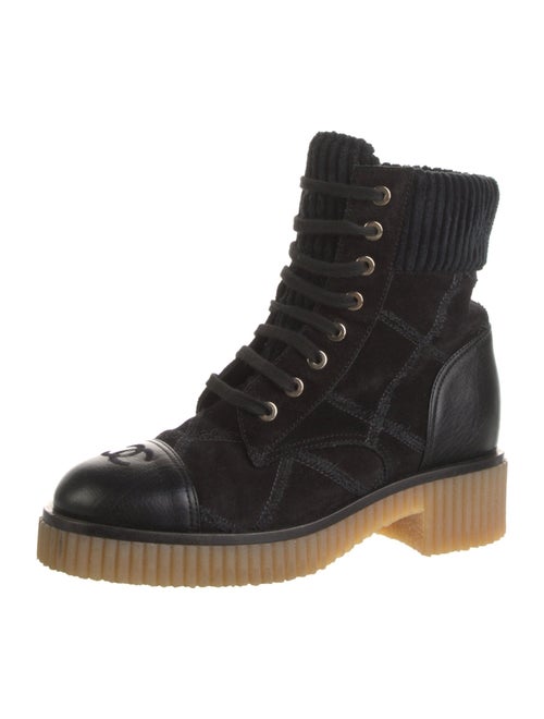 Chanel 2020 Interlocking CC Logo Combat Boots