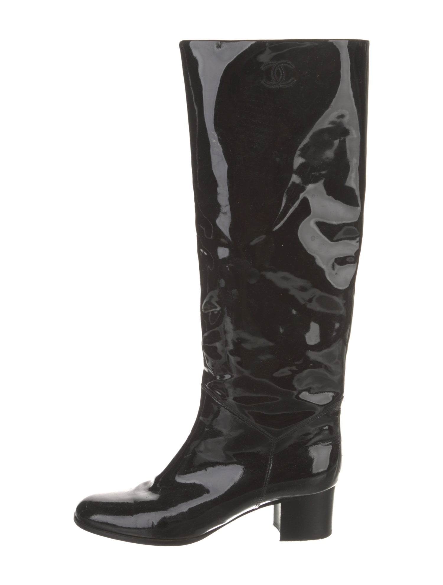 Chanel 2008 Interlocking CC Logo Riding Boots