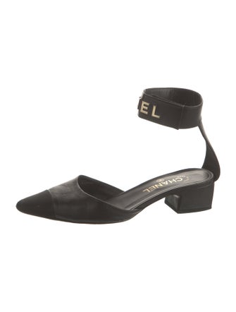 Chanel Leather Grosgrain Trim D'Orsay Pumps