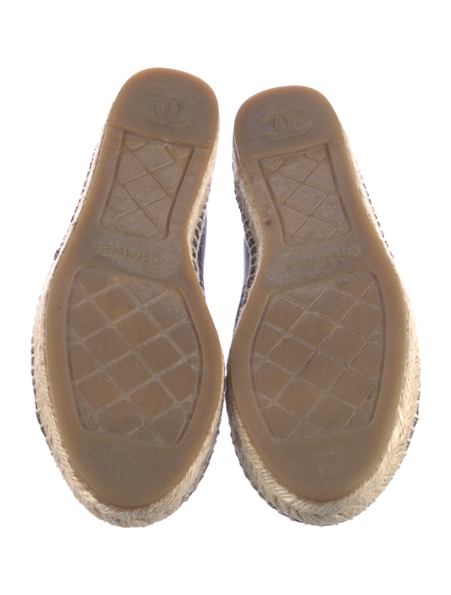 Chanel Interlocking CC Logo Leather Espadrilles