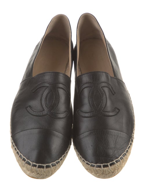 Chanel Interlocking CC Logo Leather Espadrilles