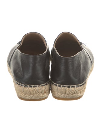 Chanel Interlocking CC Logo Leather Espadrilles