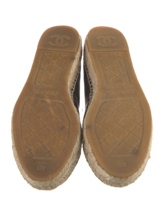Chanel Interlocking CC Logo Leather Espadrilles