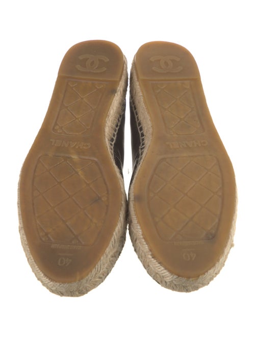 Chanel Interlocking CC Logo Leather Espadrilles