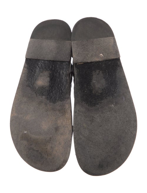 Chanel Interlocking CC Logo Leather Slingback Sandals