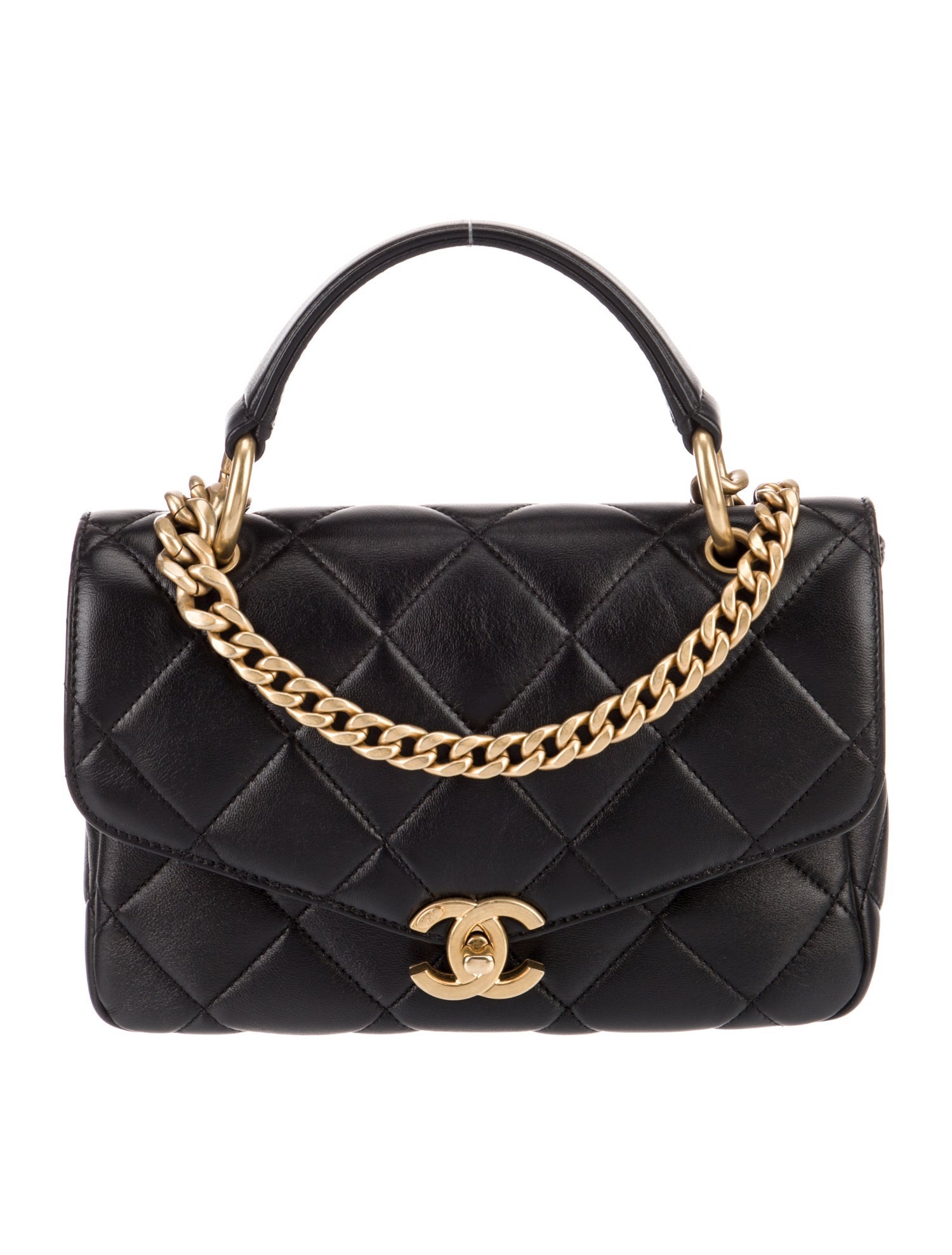 Chanel 2023 Quilted Top Handle Flap Bag