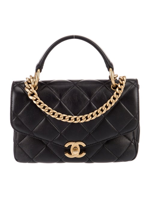 Chanel 2023 Quilted Top Handle Flap Bag