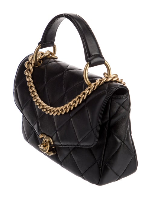 Chanel 2023 Quilted Top Handle Flap Bag