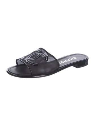 Chanel Interlocking CC Logo Mesh Slides