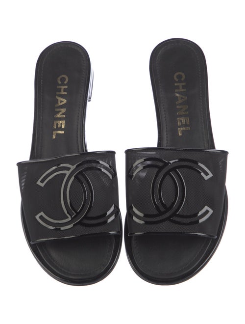 Chanel Interlocking CC Logo Mesh Slides