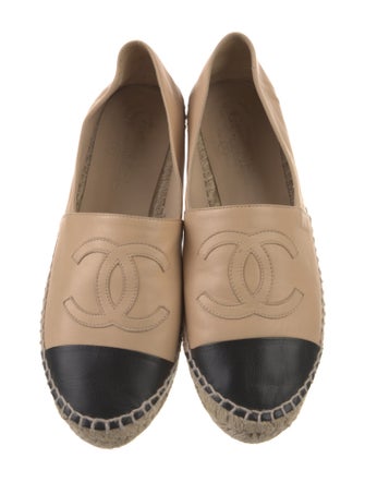 Chanel Interlocking CC Logo Lambskin Espadrilles