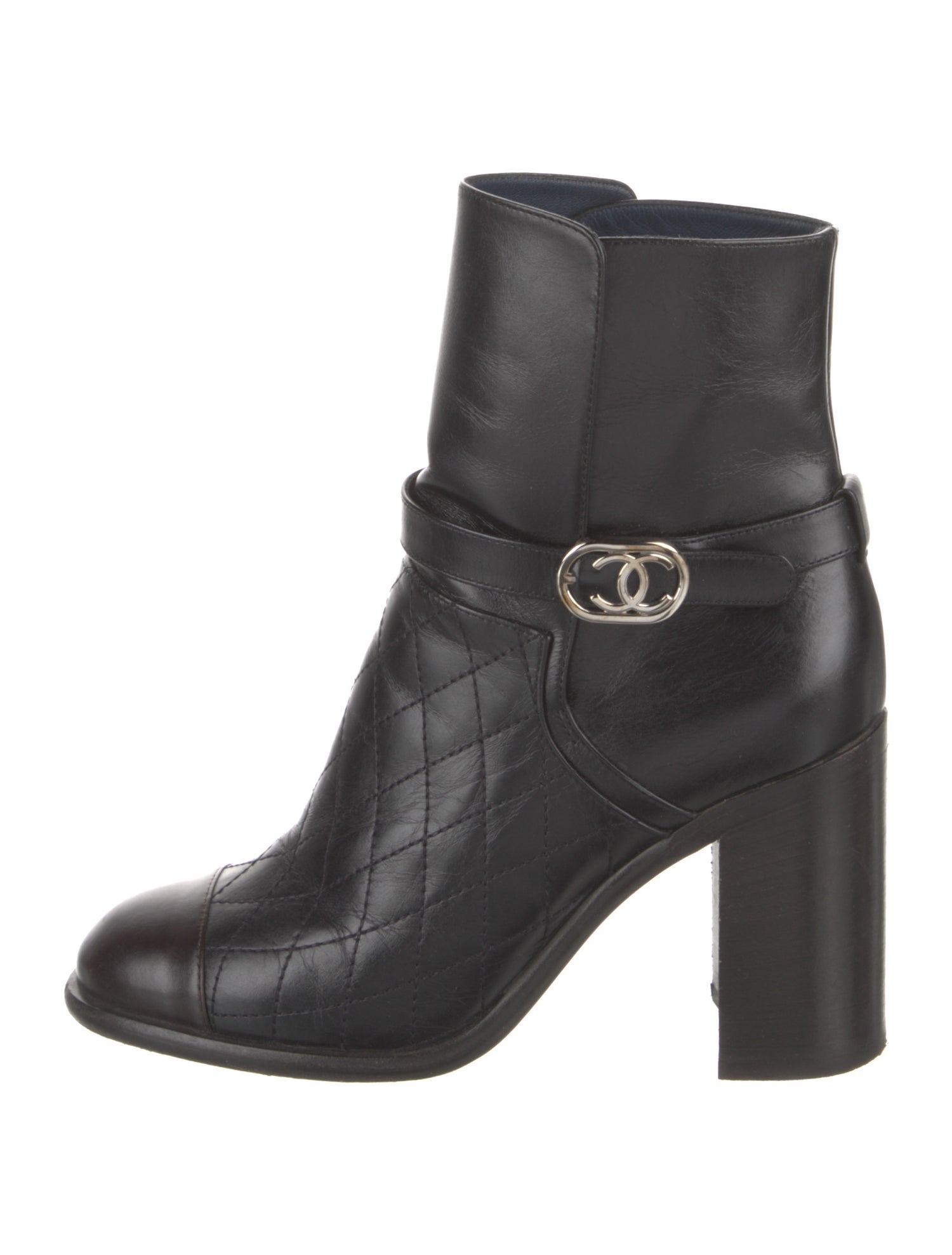 Chanel Interlocking CC Logo Leather Boots