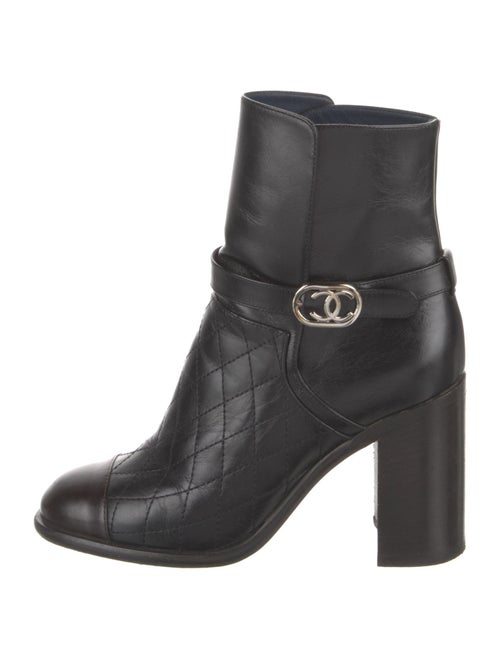 Chanel Interlocking CC Logo Leather Boots