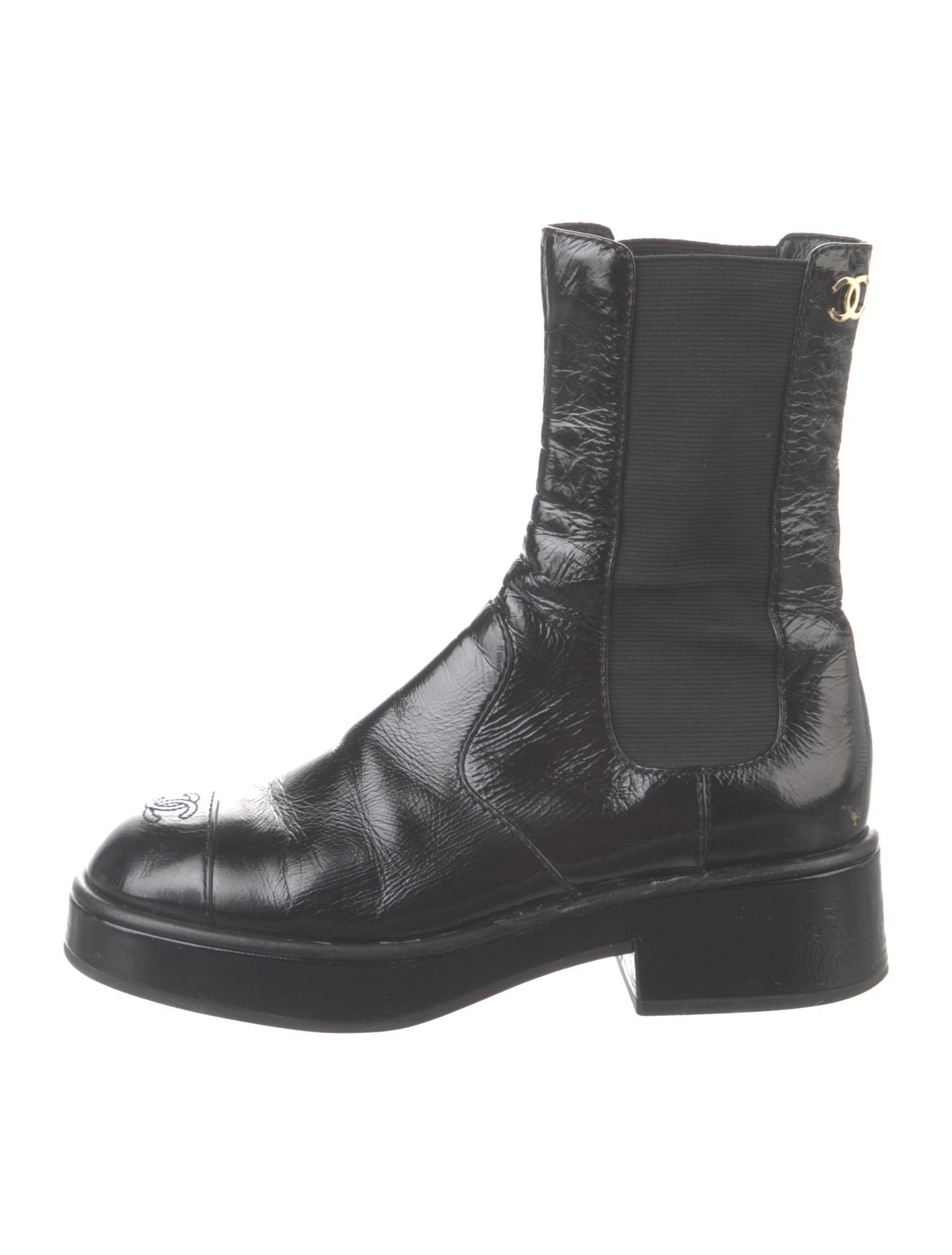 Chanel 2022 Interlocking CC Logo Combat Boots