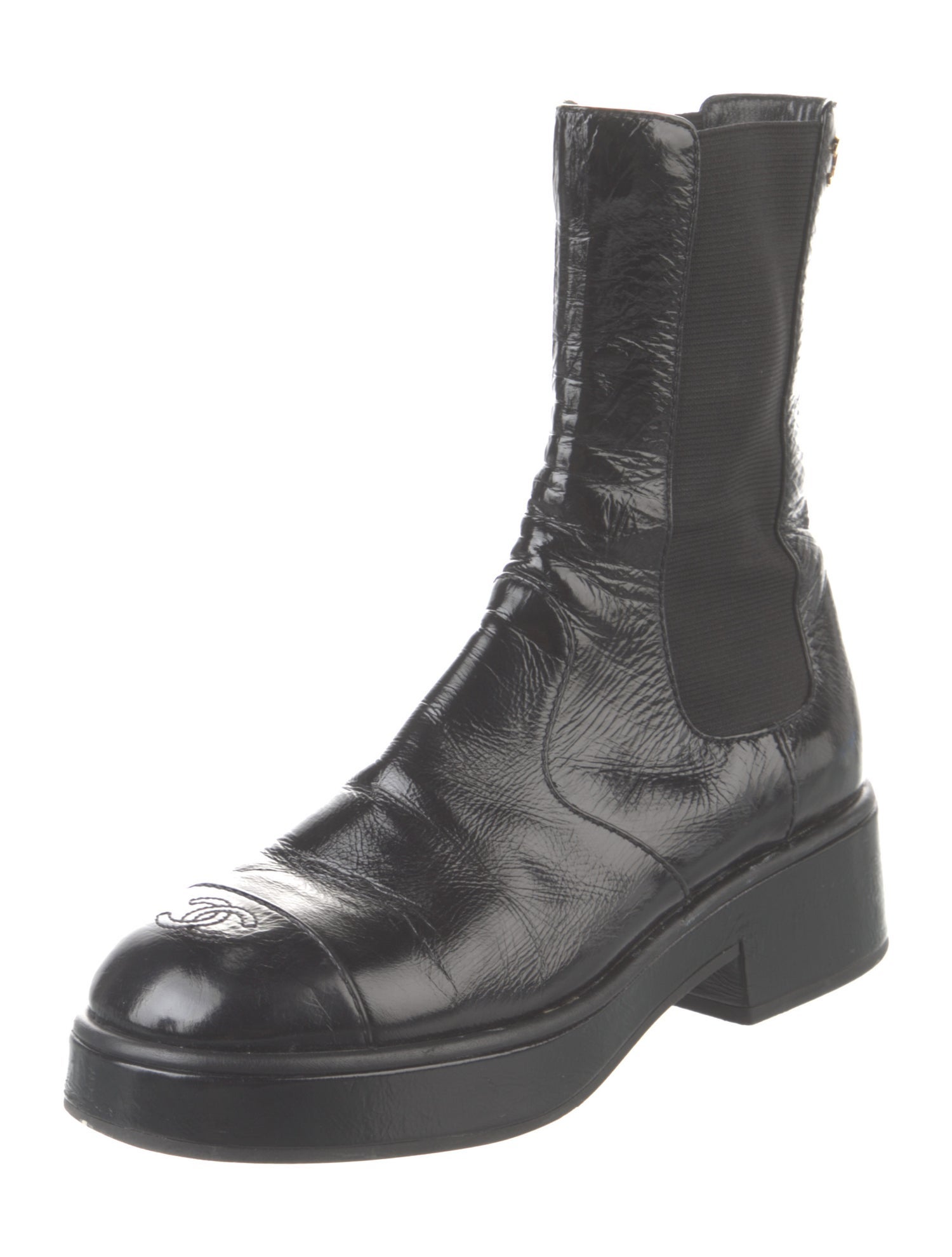 Chanel 2022 Interlocking CC Logo Combat Boots