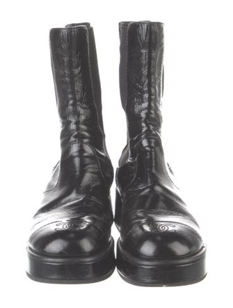 Chanel 2022 Interlocking CC Logo Combat Boots