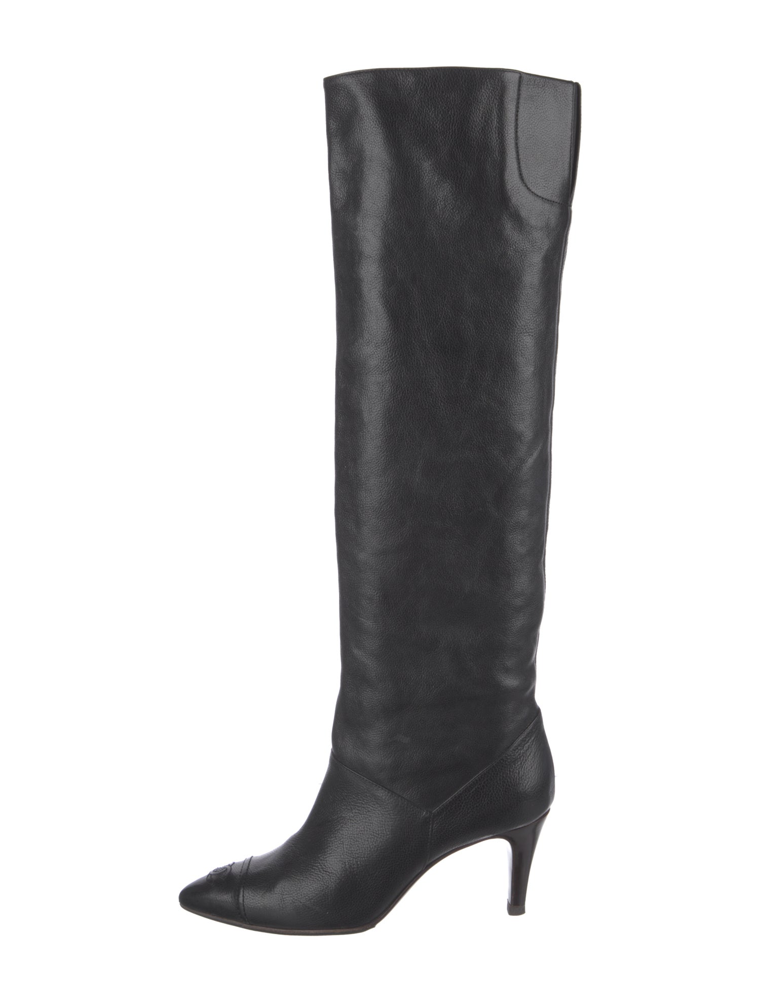 Chanel Interlocking CC Logo Leather Boots