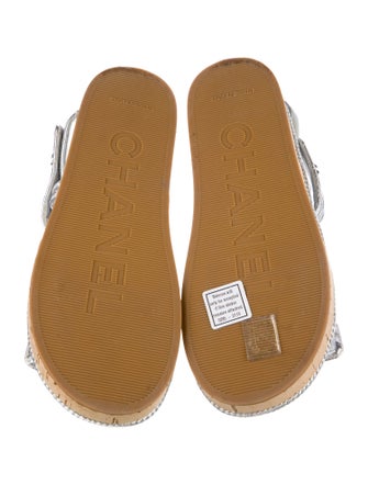Chanel Interlocking CC Logo Leather Sandals