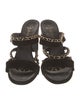 Chanel Interlocking CC Logo Suede Slides