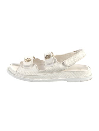 Chanel 2022 Interlocking CC Logo Slingback Sandals