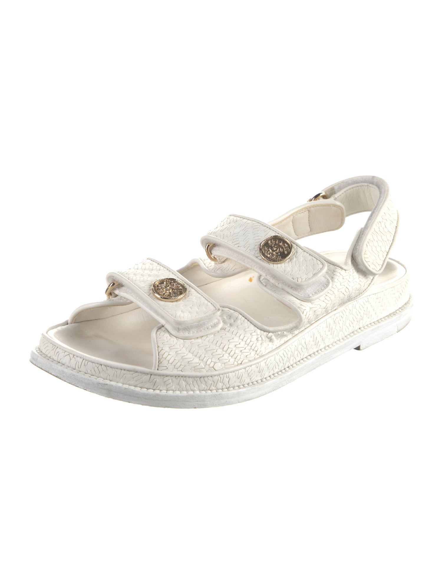 Chanel 2022 Interlocking CC Logo Slingback Sandals