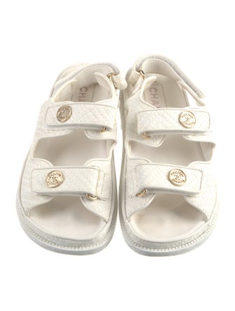 Chanel 2022 Interlocking CC Logo Slingback Sandals