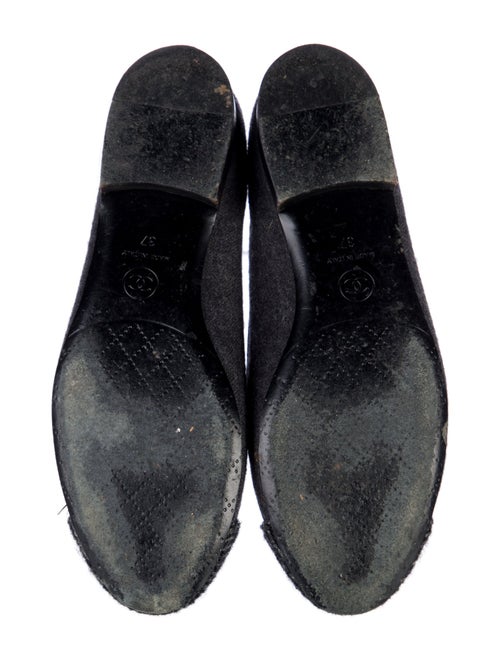 Chanel Interlocking CC Logo Wool Ballet Flats
