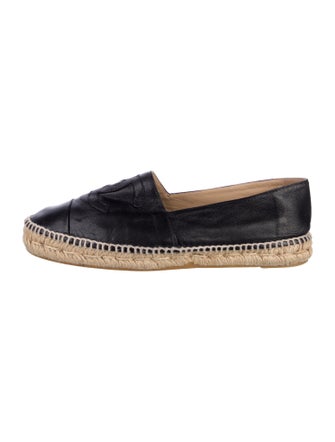 Chanel Interlocking CC Logo Leather Espadrilles