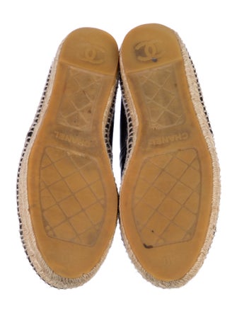 Chanel Interlocking CC Logo Leather Espadrilles