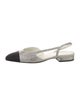Chanel Interlocking CC Logo Suede Slingback Flats