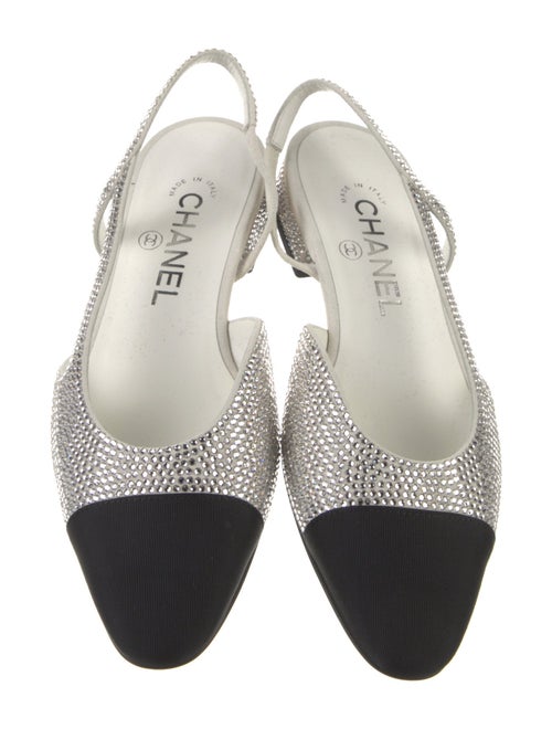 Chanel Interlocking CC Logo Suede Slingback Flats