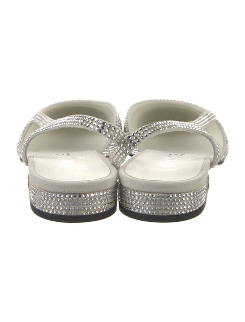 Chanel Interlocking CC Logo Suede Slingback Flats