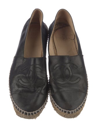 Chanel Interlocking CC Logo Lambskin Espadrilles