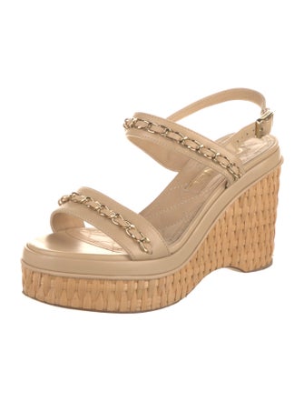 Chanel 2020 Interlocking CC Logo Slingback Sandals